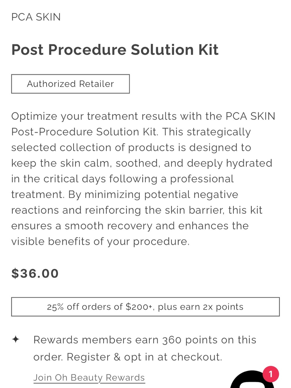 PCA Skin Post-Procedure Solution Kit - NEW - Picture 3 of 4